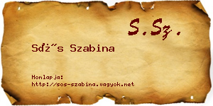 Sós Szabina névjegykártya
